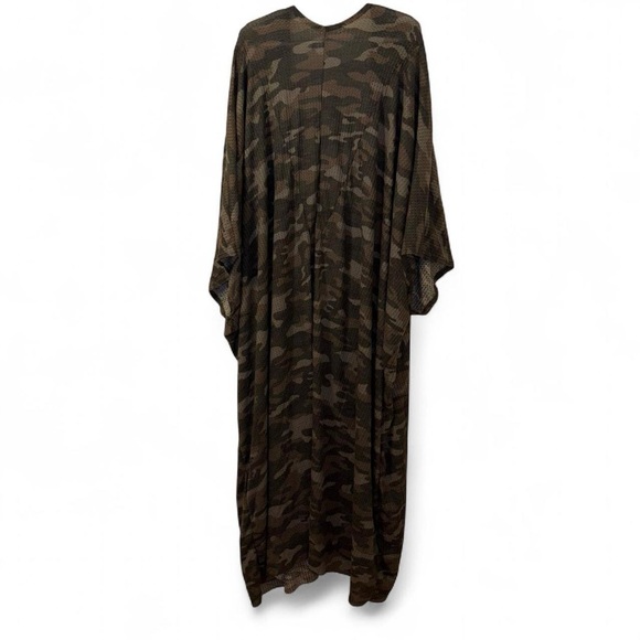 Camouflage Open Front Long Cardigan - Picture 2 of 6